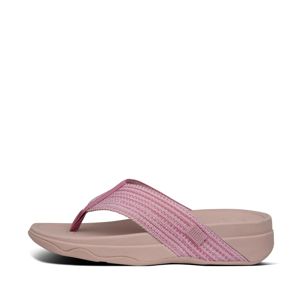 Fitflop Womens Sandals - Surfa Toe-post - Pink - 287-KYECXB